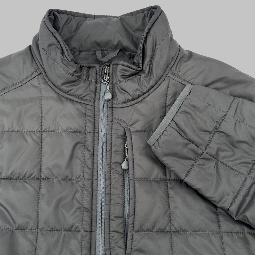 Lands End Pullover Puffer‎ Jacket Mens L 42-44 Quilted Primaloft Gray 1/4 Zip